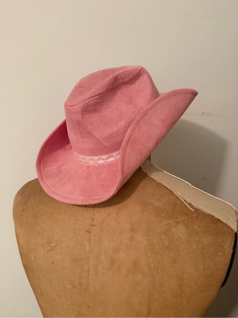 Pink Women's Wide Brim Fedora Hat - Picture 3 of 3
